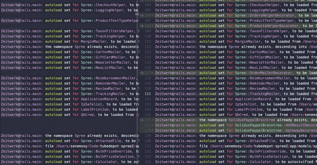 A screenshot of what my diff looked like