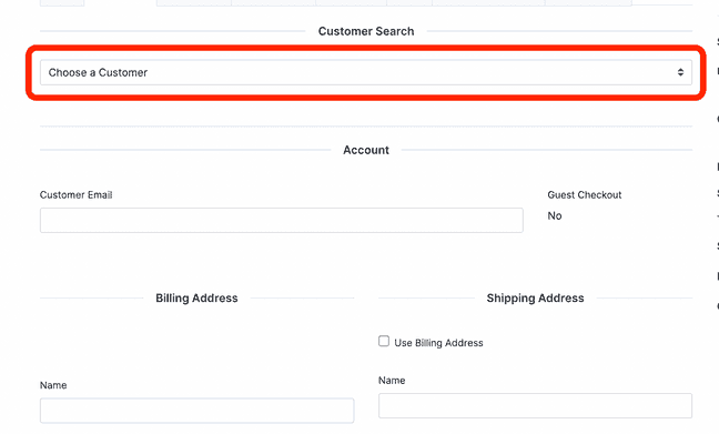 A screenshot of the customer details section of an order in the Solidus Admin